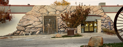 Historic Gold Mining Mural In Oroville California 